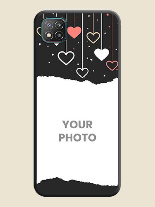 Custom Love Hangings with Splash Wave Picture on Space Black Custom Soft Matte Phone Back Cover - Poco C3 - alternate view