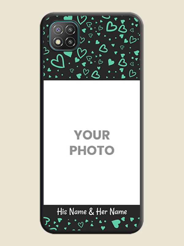 Custom Sea Green Indefinite Love Pattern on Photo on Space Black Soft Matte Mobile Cover - Poco C3 - alternate view