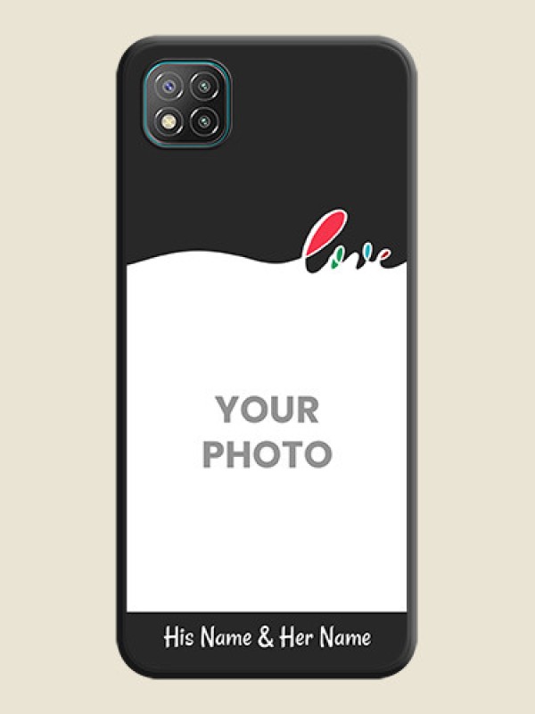 Custom Fall in Love Pattern with Picture on Photo on Space Black Soft Matte Mobile Case - Poco C3 - alternate view