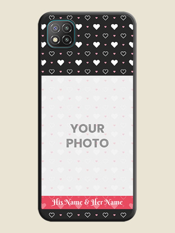 Custom White Color Love Symbols with Text Design on Photo on Space Black Soft Matte Phone Cover - Poco C3 - alternate view