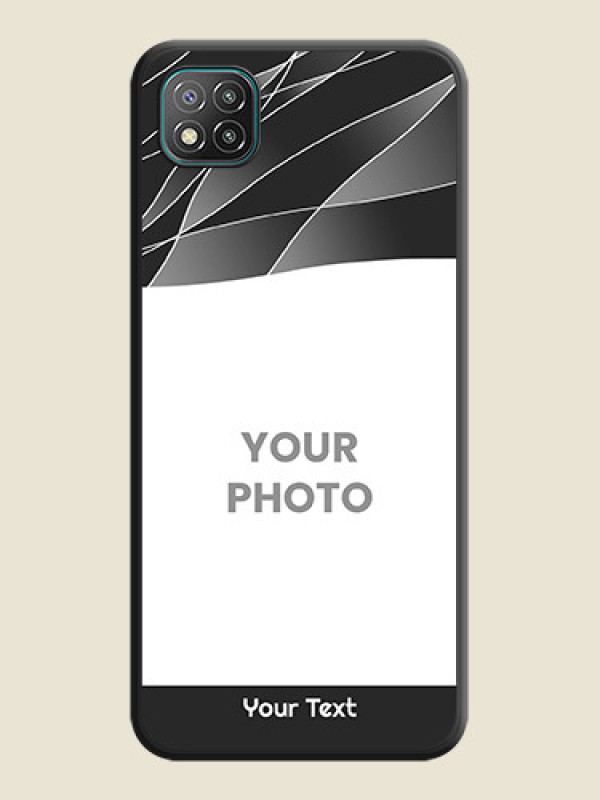 Custom Mixed Wave Lines on Photo on Space Black Soft Matte Mobile Cover - Poco C3 - alternate view