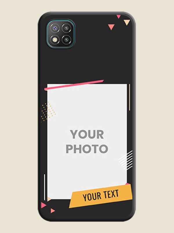 Custom Photo Frame with Triangle Small Dots on Photo on Space Black Soft Matte Back Cover - Poco C3 - alternate view