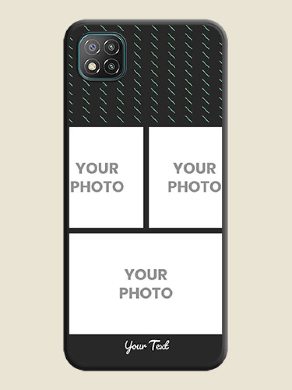 Custom Cross Dotted Pattern with 2 Image Holder  on Personalised Space Black Soft Matte Cases - Poco C3 - alternate view