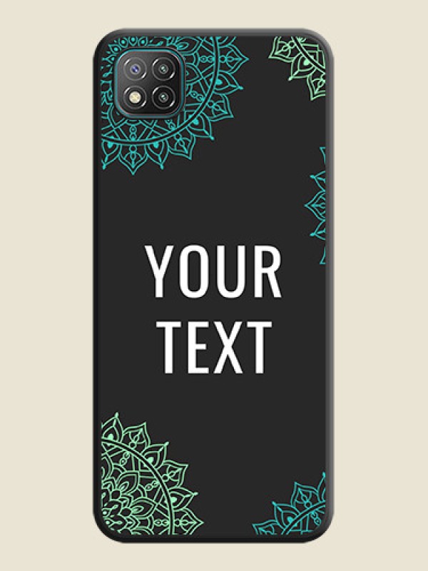 Custom Your Name with Floral Design on Space Black Custom Soft Matte Back Cover - Poco C3 - alternate view