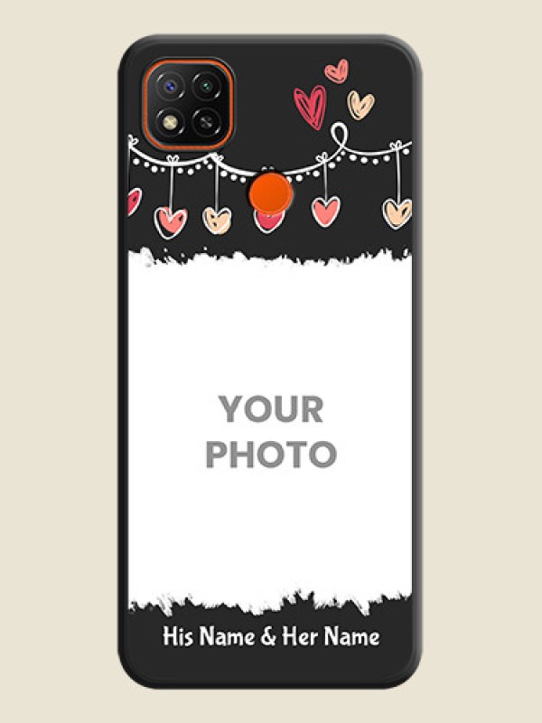 Custom Pink Love Hangings with Name on Space Black Custom Soft Matte Phone Cases - Poco C31 - alternate view