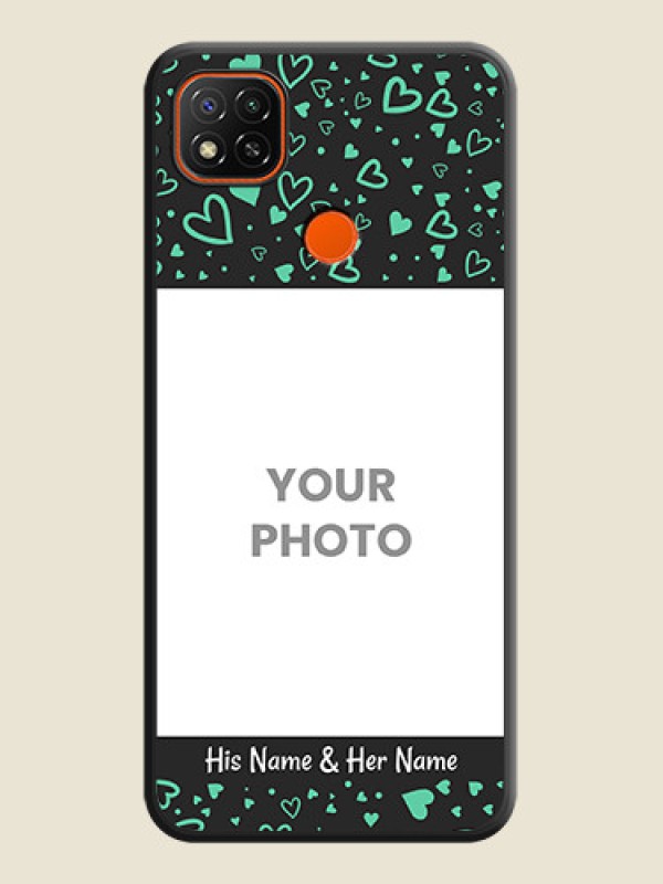 Custom Sea Green Indefinite Love Pattern on Photo on Space Black Soft Matte Mobile Cover - Poco C31 - alternate view