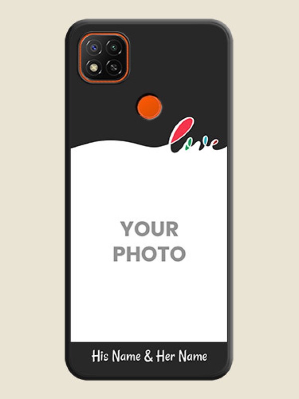 Custom Fall in Love Pattern with Picture on Photo on Space Black Soft Matte Mobile Case - Poco C31 - alternate view