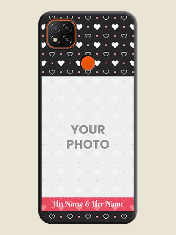 Custom White Color Love Symbols with Text Design on Photo on Space Black Soft Matte Phone Cover - Poco C31 - alternate view