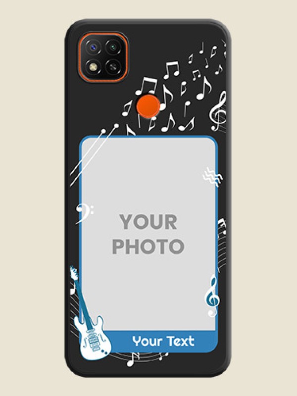 Custom Musical Theme Design with Text on Photo on Space Black Soft Matte Mobile Case - Poco C31 - alternate view