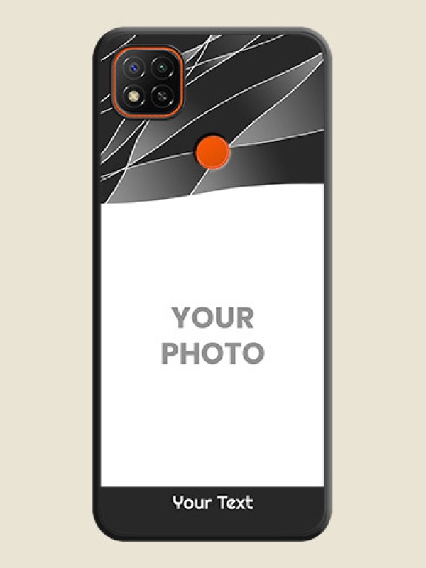 Custom Mixed Wave Lines on Photo on Space Black Soft Matte Mobile Cover - Poco C31 - alternate view