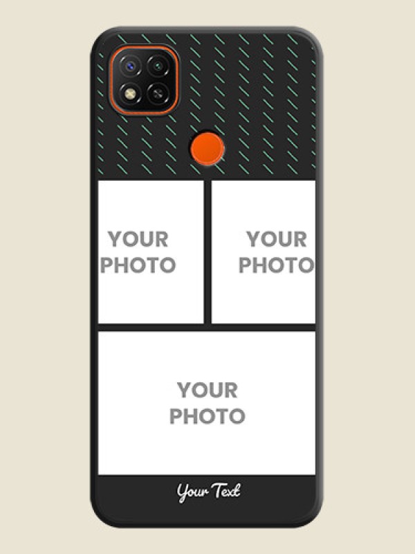 Custom Cross Dotted Pattern with 2 Image Holder  on Personalised Space Black Soft Matte Cases - Poco C31 - alternate view