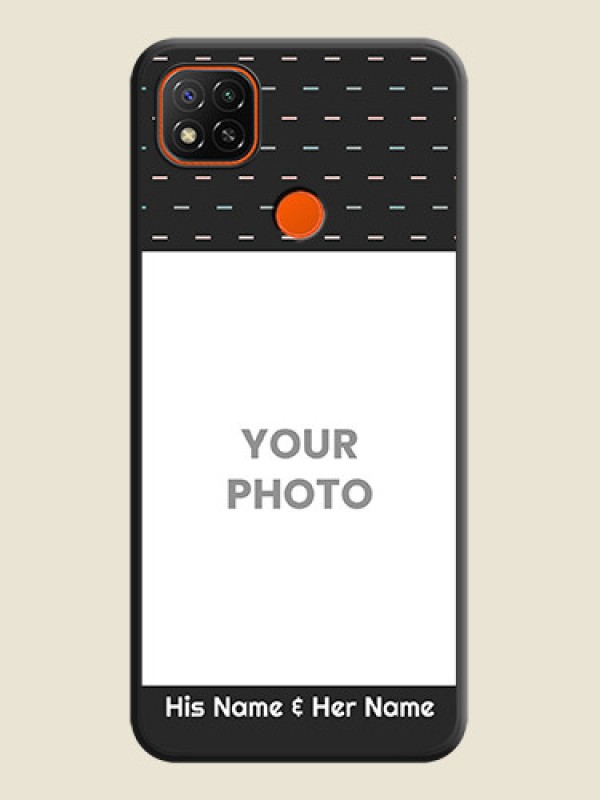 Custom Line Pattern Design with Text on Space Black Custom Soft Matte Phone Back Cover - Poco C31 - alternate view