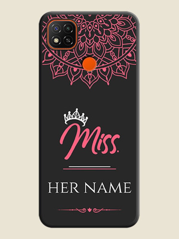 Custom Mrs Name with Floral Design on Space Black Personalized Soft Matte Phone Covers - Poco C31 - alternate view