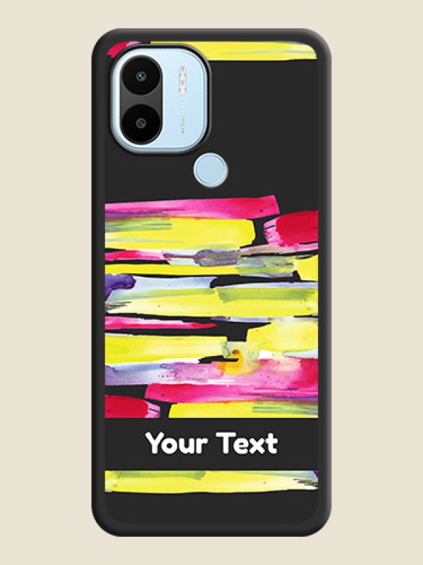 Custom Brush Coloured on Space Black Personalized Soft Matte Phone Covers - Poco C51 - alternate view