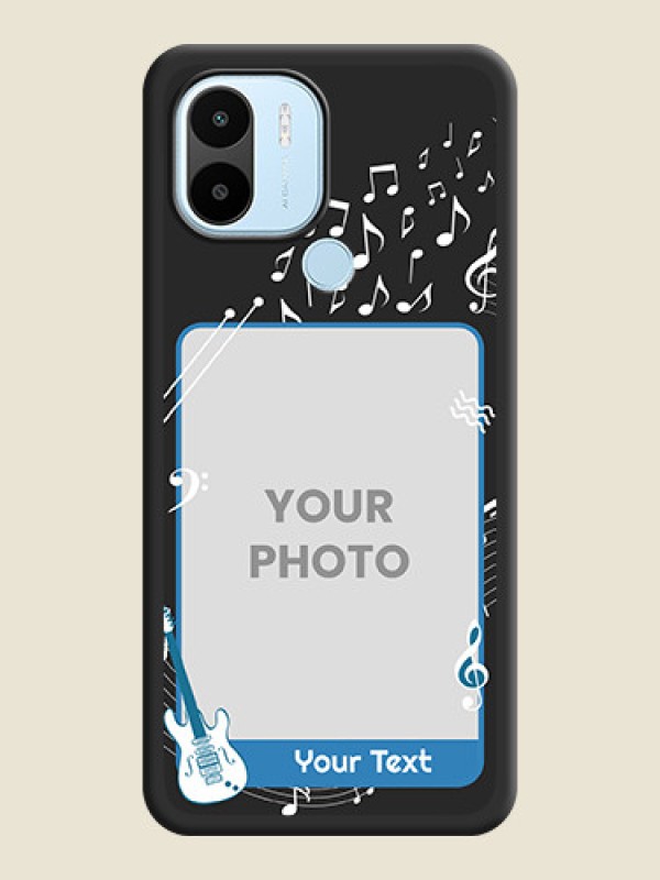 Custom Musical Theme Design with Text on Photo on Space Black Soft Matte Mobile Case - Poco C51 - alternate view