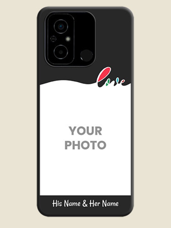 Custom Fall in Love Pattern with Picture on Photo on Space Black Soft Matte Mobile Case - Poco C55 - alternate view