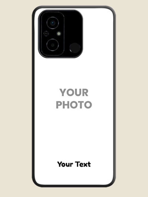Custom Full Single Pic Upload With Text On Space Black Personalized Soft Matte Phone Covers -Poco C55 - alternate view