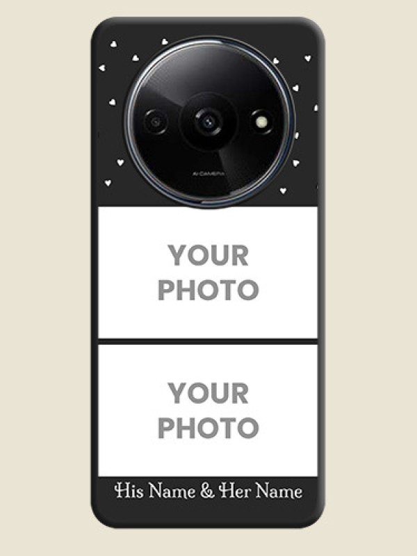 Custom Miniature Love Symbols with Name on Space Black Custom Soft Matte Back Cover - Poco C61 - alternate view