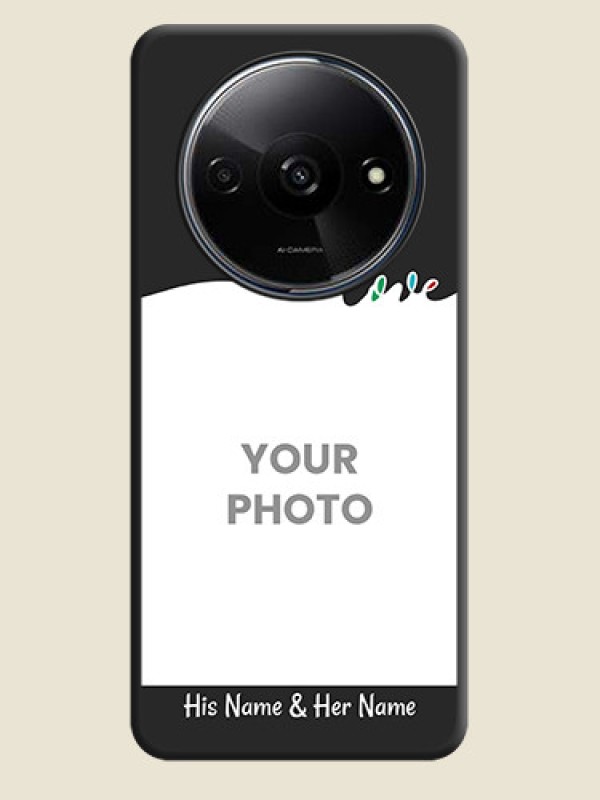 Custom Fall in Love Pattern with Picture - Photo on Space Black Soft Matte Mobile Case - Poco C61 - alternate view