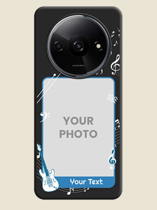 Custom Musical Theme Design with Text - Photo on Space Black Soft Matte Mobile Case - Poco C61 - alternate view