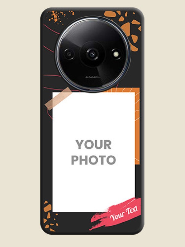 Custom Orange Photo Frame on Space Black Custom Soft Matte Phone Back Cover - Poco C61 - alternate view
