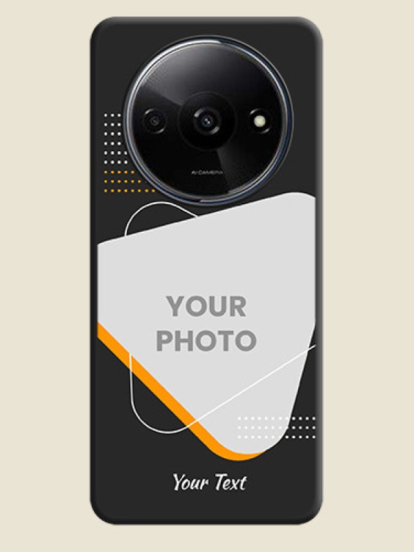 Custom Yellow Triangle - Photo on Space Black Soft Matte Phone Cover - Poco C61 - alternate view