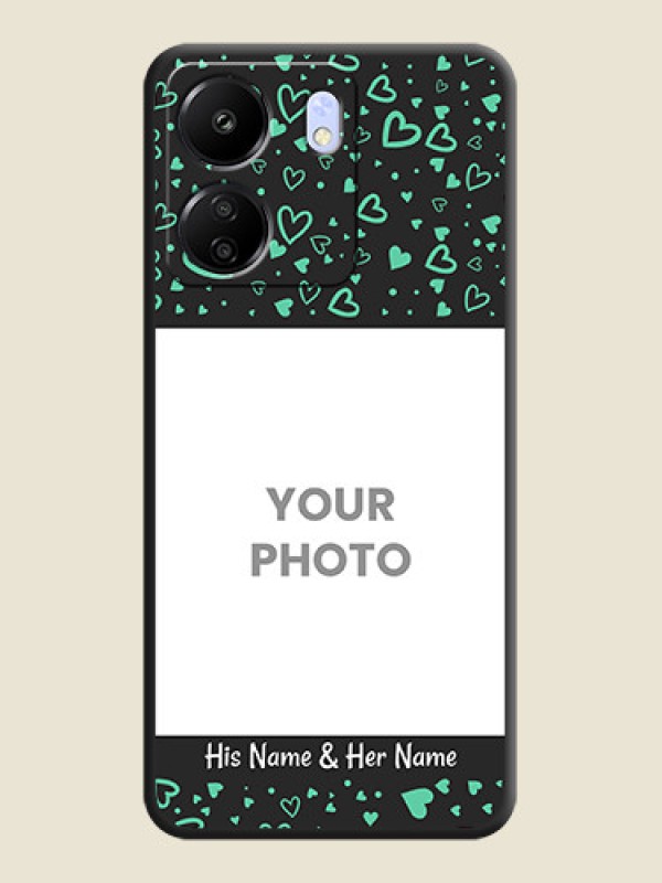 Custom Sea Green Indefinite Love Pattern on Photo On Space Black Custom Soft Matte Mobile Back Cover - Poco C65 - alternate view