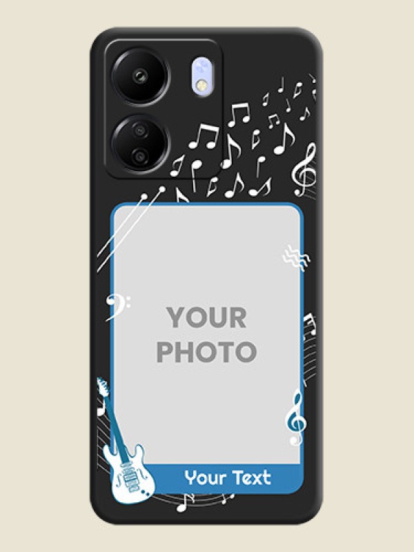 Custom Musical Theme Design with Text on Photo On Space Black Custom Soft Matte Mobile Back Cover - Poco C65 - alternate view