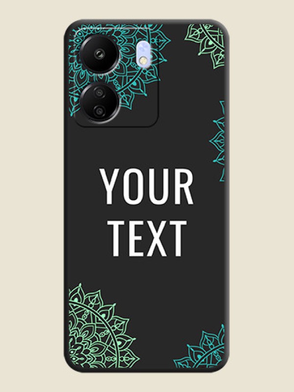 Custom Your Name with Floral Design On Space Black Custom Soft Matte Mobile Back Cover - Poco C65 - alternate view