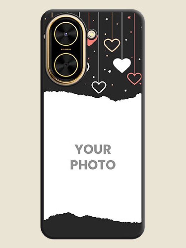 Custom Love Hangings with Splash Wave Picture On Space Black Custom Soft Matte Mobile Back Cover - Poco C71 - alternate view