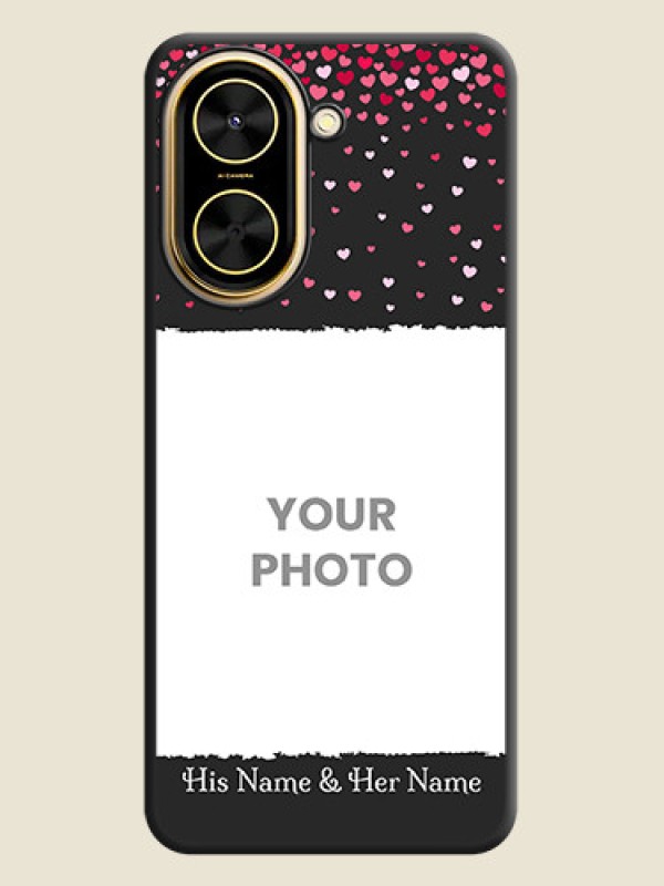 Custom Fall in Love with Your Partner on Photo On Space Black Custom Soft Matte Mobile Back Cover - Poco C71 - alternate view