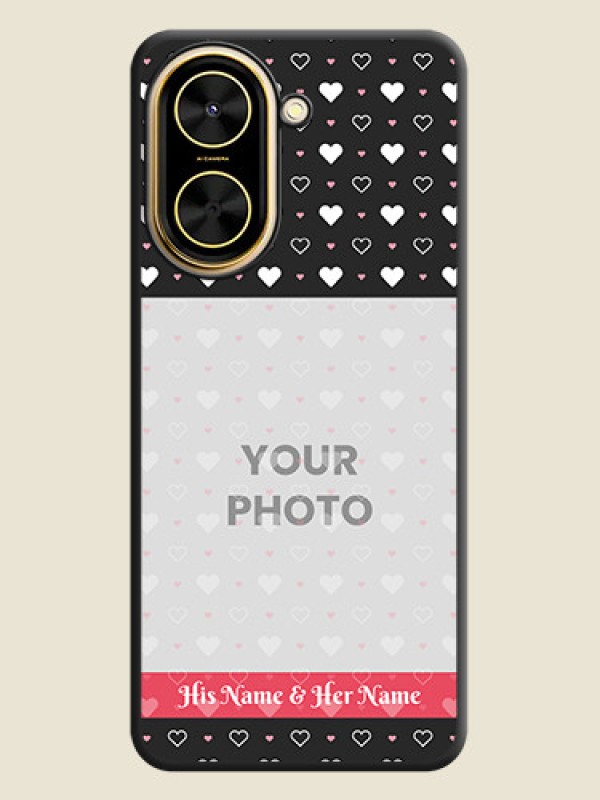 Custom White Color Love Symbols with Text Design on Photo On Space Black Custom Soft Matte Mobile Back Cover - Poco C71 - alternate view