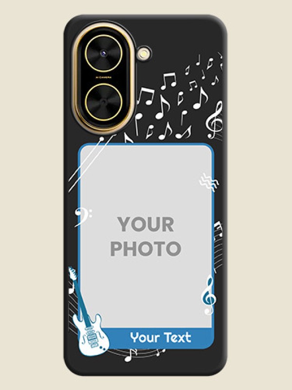 Custom Musical Theme Design with Text on Photo On Space Black Custom Soft Matte Mobile Back Cover - Poco C71 - alternate view