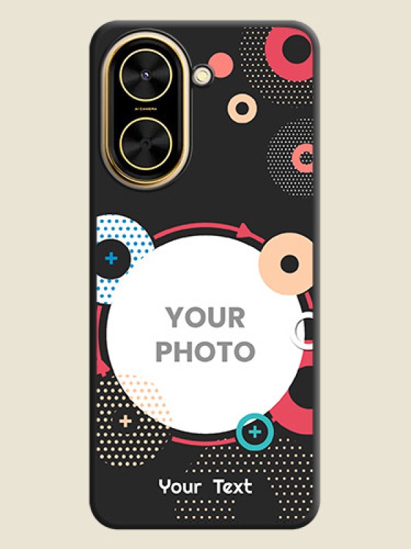 Custom Multicoloured Round Image On Space Black Custom Soft Matte Mobile Back Cover - Poco C71 - alternate view