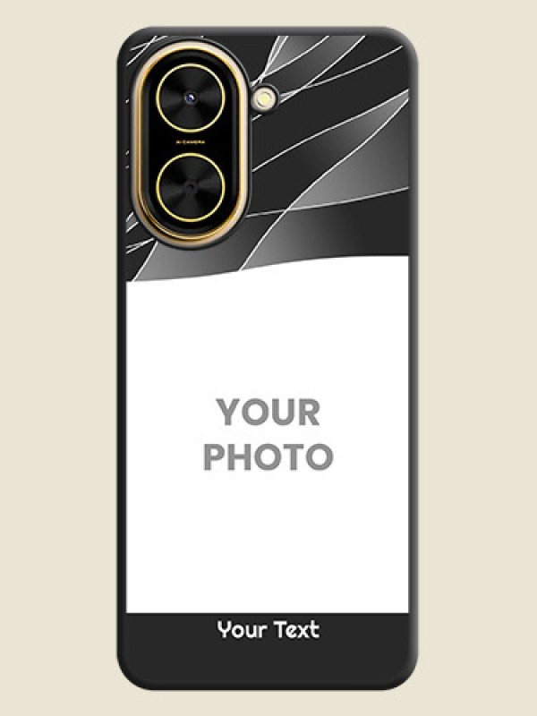 Custom Mixed Wave Lines on Photo On Space Black Custom Soft Matte Mobile Back Cover - Poco C71 - alternate view