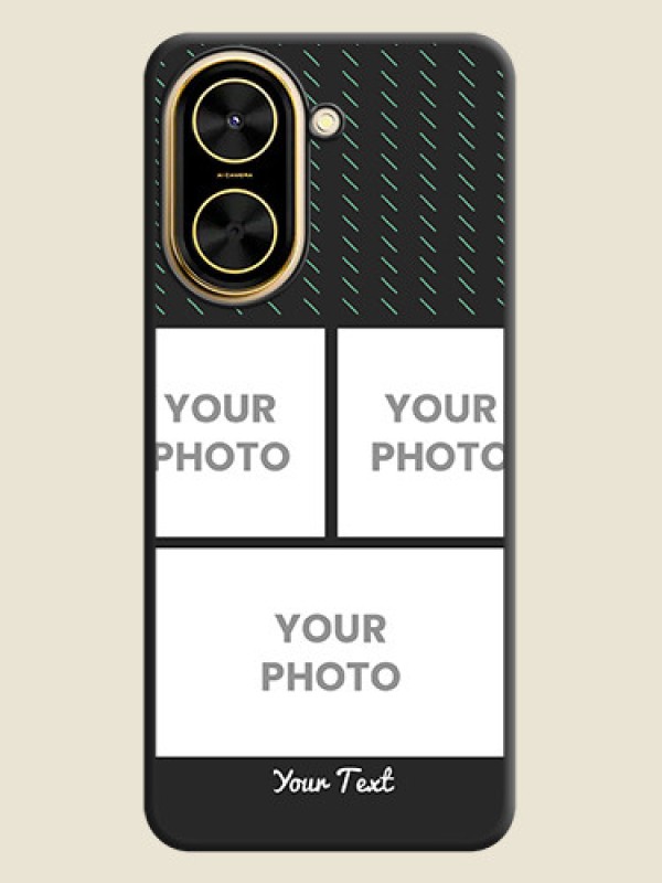 Custom Cross Dotted Pattern with 2 Image Holder On Space Black Custom Soft Matte Mobile Back Cover - Poco C71 - alternate view