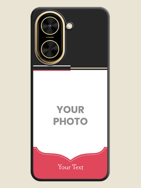 Custom Classic Plain Design with Name On Space Black Custom Soft Matte Mobile Back Cover - Poco C71 - alternate view