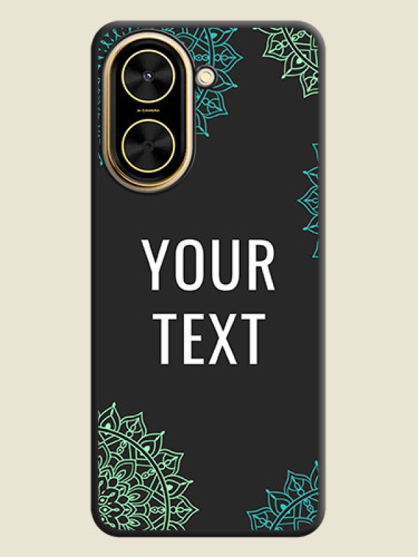 Custom Your Name with Floral Design On Space Black Custom Soft Matte Mobile Back Cover - Poco C71 - alternate view