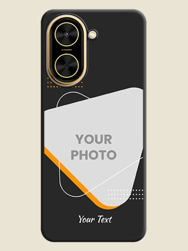 Custom Yellow Triangle on Photo On Space Black Custom Soft Matte Mobile Back Cover - Poco C71 - alternate view