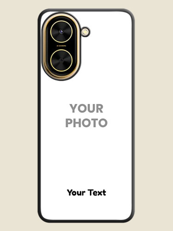 Custom Full Single Pic Upload With Text On Space Black Custom Soft Matte Mobile Back Cover - Poco C71 - alternate view