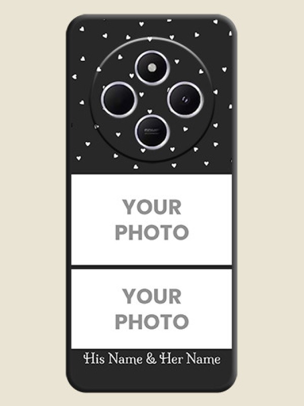 Custom Miniature Love Symbols with Name On Space Black Custom Soft Matte Mobile Back Cover - Poco C75 5G - alternate view