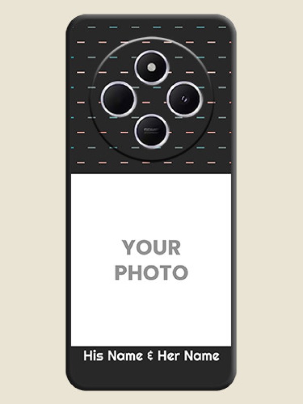 Custom Line Pattern Design with Text On Space Black Custom Soft Matte Mobile Back Cover - Poco C75 5G - alternate view