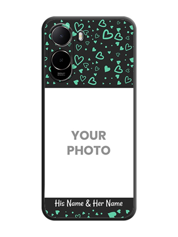 Custom Sea Green Indefinite Love Pattern on Photo On Space Black Custom Soft Matte Mobile Back Cover - Poco C81 - alternate view