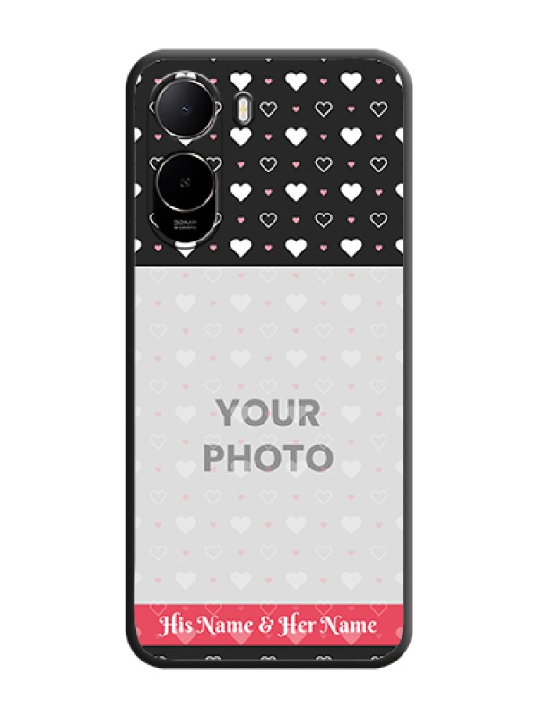 Custom White Color Love Symbols with Text Design on Photo On Space Black Custom Soft Matte Mobile Back Cover - Poco C81 - alternate view