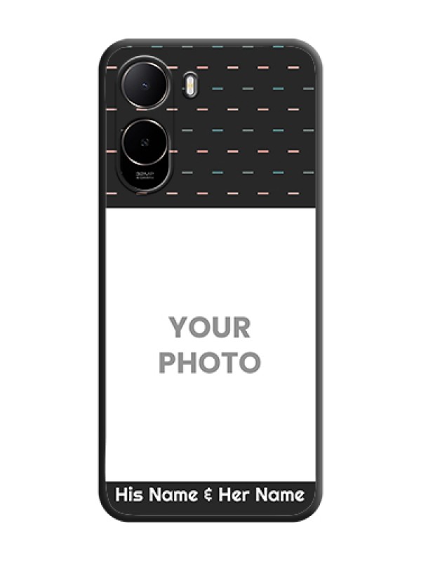 Custom Line Pattern Design with Text On Space Black Custom Soft Matte Mobile Back Cover - Poco C81 - alternate view