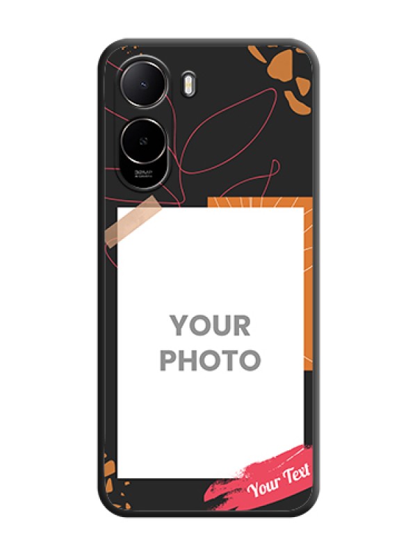 Custom Orange Photo Frame On Space Black Custom Soft Matte Mobile Back Cover - Poco C81 - alternate view