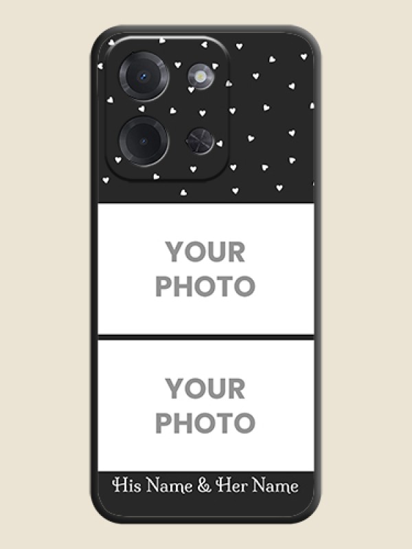 Custom Miniature Love Symbols with Name On Space Black Custom Soft Matte Mobile Back Cover - Poco C85 5G - alternate view