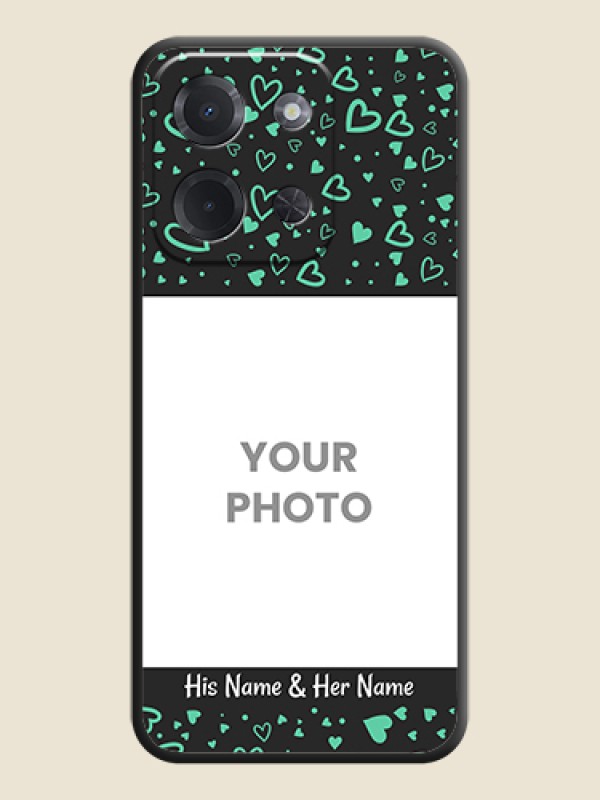 Custom Sea Green Indefinite Love Pattern on Photo On Space Black Custom Soft Matte Mobile Back Cover - Poco C85 5G - alternate view