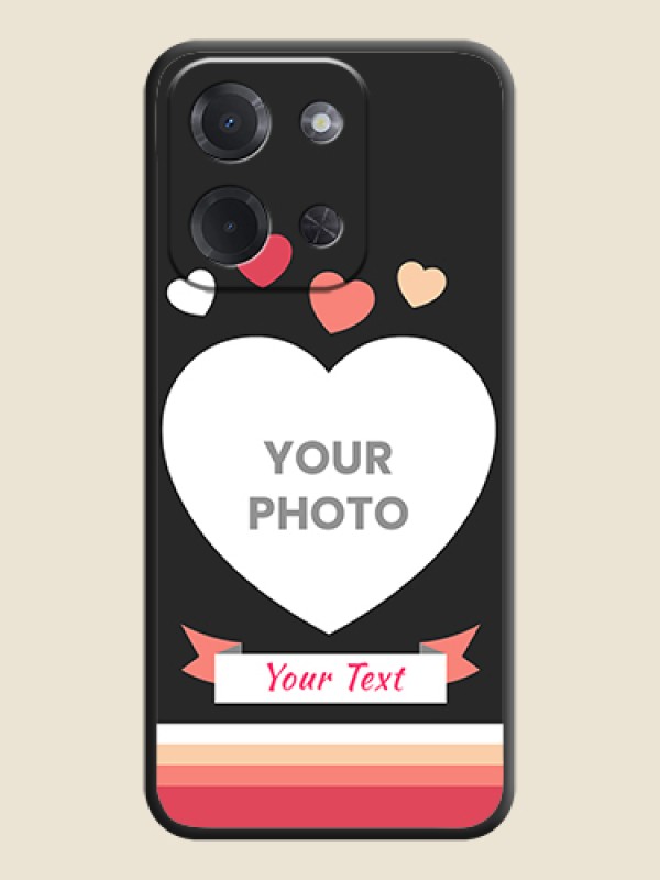 Custom Love Shaped Photo with Colorful Stripes On Space Black Custom Soft Matte Mobile Back Cover - Poco C85 5G - alternate view