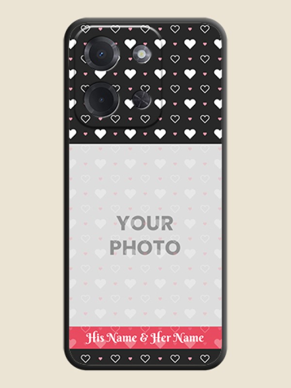 Custom White Color Love Symbols with Text Design on Photo On Space Black Custom Soft Matte Mobile Back Cover - Poco C85 5G - alternate view